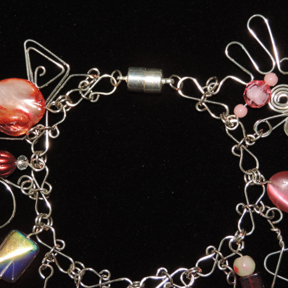 OOAK Silvertone Charm Bracelet - Picture 2 of 5
